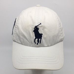 Polo Ralph Lauren White Cotton Baseball Cap Youth age 8-20 One Size adjustable